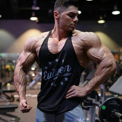 Men's Muscle Fitness Vest Breathable Quick-Dry Gym Workout Tank Top for Summer Running Bodybuilding Trendy Casual Sportswear