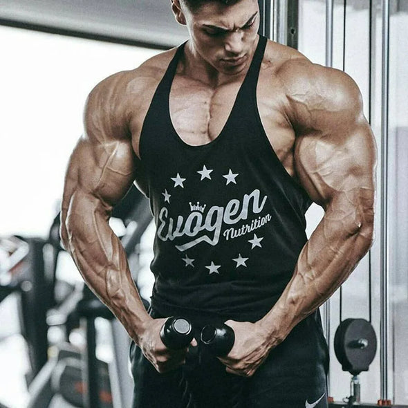 Men's Muscle Fitness Vest Breathable Quick-Dry Gym Workout Tank Top for Summer Running Bodybuilding Trendy Casual Sportswear