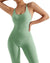Jumpsuit Women One-piece Outfit  Sleeveless Square Neck  Bodysuit  Casual Streetwear Playsuits Sport Fitness Jumpsuit Women