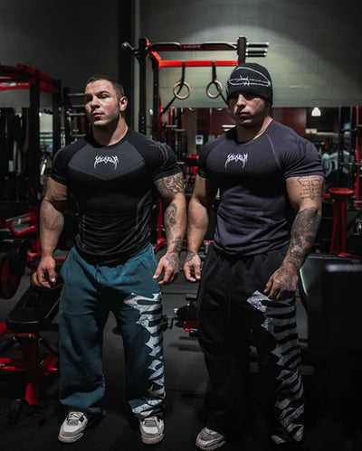 2025 YOUNGAL New Men's Fitness T-shirts clothing  sports Tshirt tights high elastic training short sleeve fitness man clothing