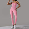 Women's Fitness seamless jumpsuit Solid Color Sports Jumpsuit Fitness Yoga Suit Jumpsuit Set Summer Ribbed Shapewear