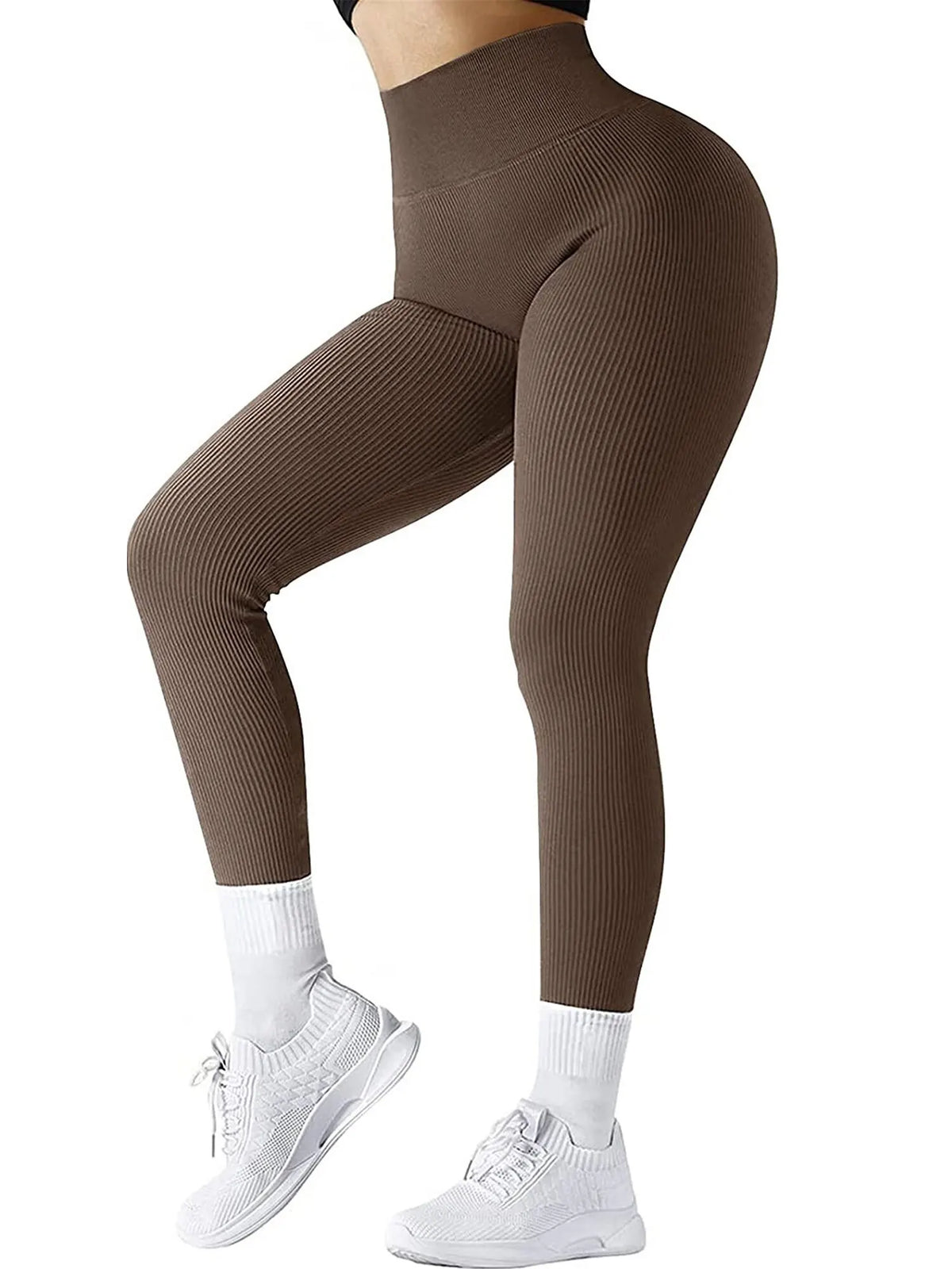 Ribbed Leggings Women Seamless High Waist Sexy Push Up Butt Yoga Pants Gym Fitness Legging Tummy Control Workout Running Tights