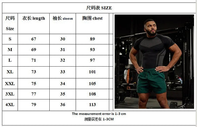 Men's T-shirt men Short Sleeve t-shirts Fitness Tops Running T shirt Workout Training Tees Man Gym bodybuilding Clothing