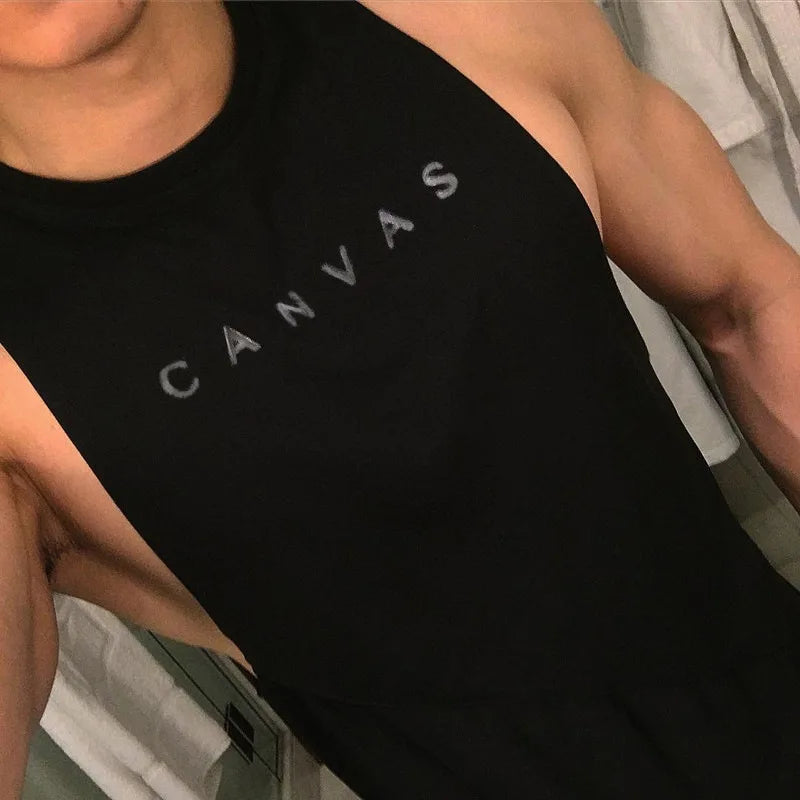 Bodybuilding Sport Tank Tops Men Gym Fitness Workout Sleeveless Shirt Male Stringer Singlet Summer Casual Loose Undershirt Vest