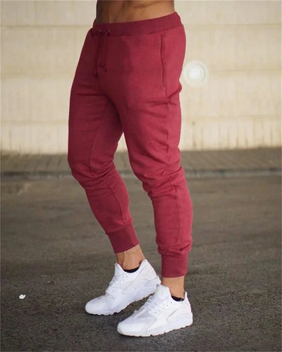 Fashionable Men's Gym Solid-color Long Pants Jogging Fitness Casual Long Pants Men's Exercise Sports Jogging Sportswear Pants