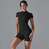 Yoga Set Women's Jumpsuits One-Piece Suit Zipper Short Sleeve Gym Push Up Workout Clothes Fitness Bodysuit Sportswear Tracksuit