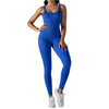 Women's Fitness seamless jumpsuit Solid Color Sports Jumpsuit Fitness Yoga Suit Jumpsuit Set Summer Ribbed Shapewear