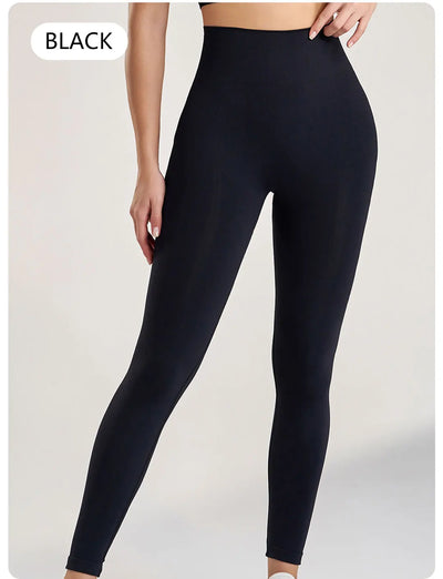 Women's Sports Fitness Leggings Seamless High Waist Stretch Solid Color Yoga Leggings Training Running Gym Quick Dry Breathable