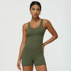 Women Fitness Jumpsuit Sleeveless Shorts Set Tank Top Yoga Gym Activewear Training Running Jumpsuit