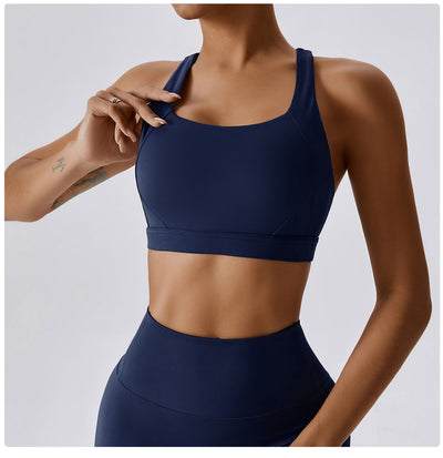 Women Cross Strap Sports Bra Top Women Push Up Sport Bra Yoga Gym Crop Top Brassiere Fitness Top Sport Bra Breathable Bras