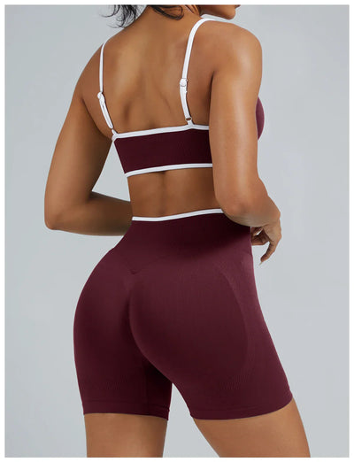 Women Sports Shorts Low Ribbed Waistband Yoga Shorts Seamless Workout Gym Clothes Woman High Stretch Running Shorts Women