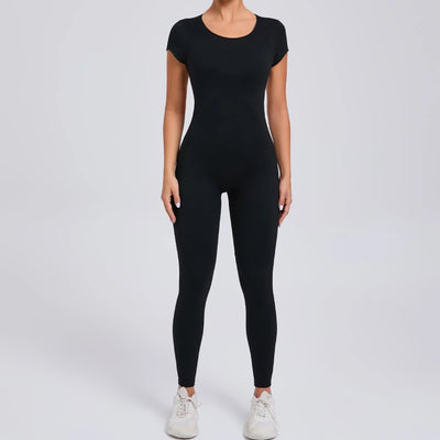 Women's Yoga Jumpsuit Fitness Sport Set Overalls Gym Clothing Wear Pilates Workout Clothes Women Short Sleeves Outfit Activewear