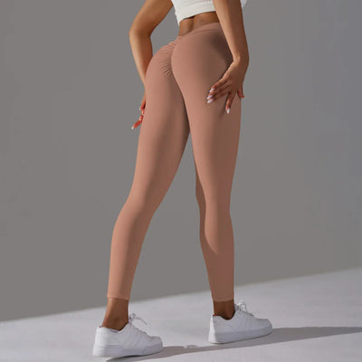 Women Fitness Leggings Workout Gym Running Scrunch Leggings Sexy Back V High Waist Trousers Jogging Active Wear Tight Pants