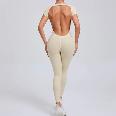 Women's Yoga Jumpsuit Fitness Sport Set Overalls Gym Clothing Wear Pilates Workout Clothes Women Short Sleeves Outfit Activewear