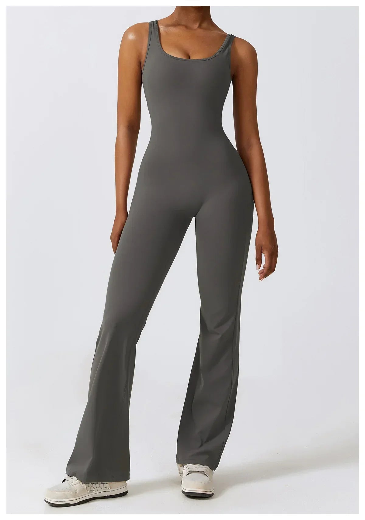 Women Gym Set Training Yoga Suit Sportswear Sports Jumpsuit Fitness Rompers Stretch Female High Waist  Seamless Flare Pants