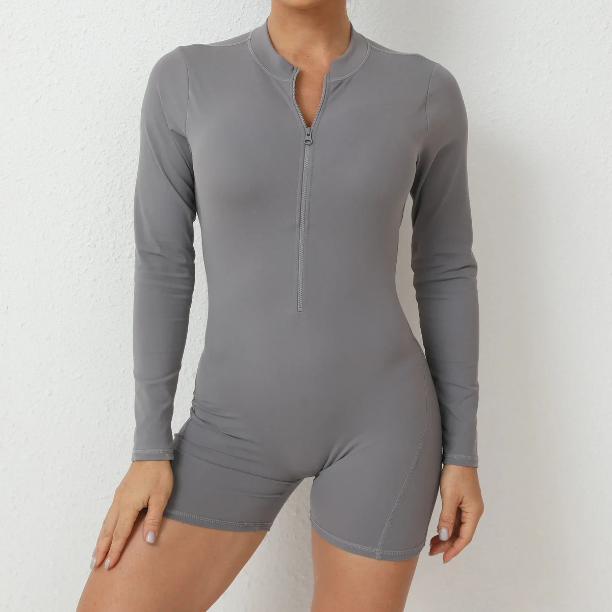 Women Gym Suits Women V Back Scrunch Whole Suit Push Up Sports Suit Women Fitness Suit with Zipper Training Clothes One-Piece