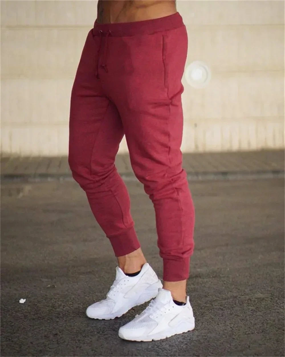 Fashionable Men's Gym Solid-color Long Pants Jogging Fitness Casual Long Pants Men's Exercise Sports Jogging Sportswear Pants
