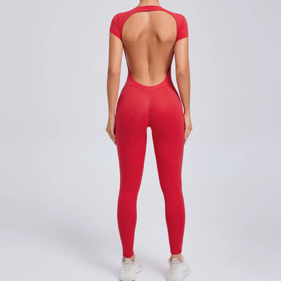 Women's Yoga Jumpsuit Fitness Sport Set Overalls Gym Clothing Wear Pilates Workout Clothes Women Short Sleeves Outfit Activewear