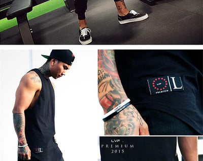 Men's Brand Gym Clothing Bodybuilding Singlets Sports Tank Top Man Fitness Shirt Muscle Guys Sleeveless Vest Casual Cotton Top