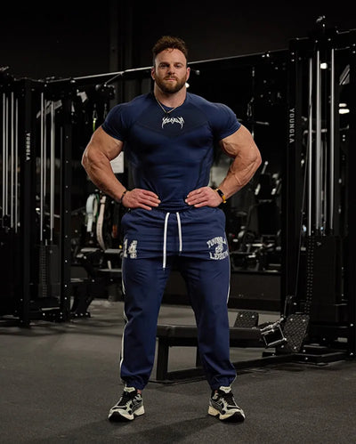2025 YOUNGAL New Men's Fitness T-shirts clothing  sports Tshirt tights high elastic training short sleeve fitness man clothing