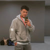 Men's Gym Muscle Fitness Oversized Hoodies Sports Casual Jacket Running Training Clothing Loose Zipper Hooded Coat Sweatshirt