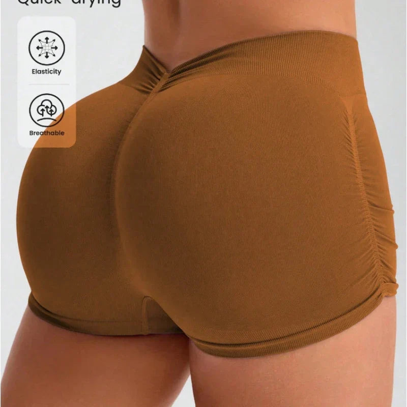 Women Yoga Shorts Fitness Workout Shorts Elastic Waist Summer Biker Shorts Athletic Shorts Gym Running Short Pants Sportswear