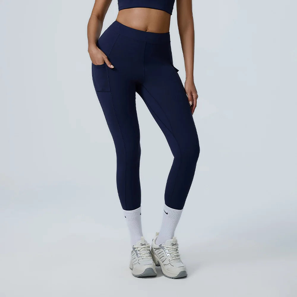 Sports Leggings For Women High Waist impact Leggings Workout Fitness Tights Athletic Wear Yoga Pants With Pocket Gym Clothing