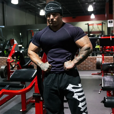 Men's T-shirt men Short Sleeve t-shirts Fitness Tops Running T shirt Workout Training Tees Man Gym bodybuilding Clothing