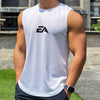 Mens Running Sleeveless Sport Tank Tops Gym Bodybuilding Fitness Workout Muscle Vests Mesh Cool Breathable Quick Dry T-Shirts