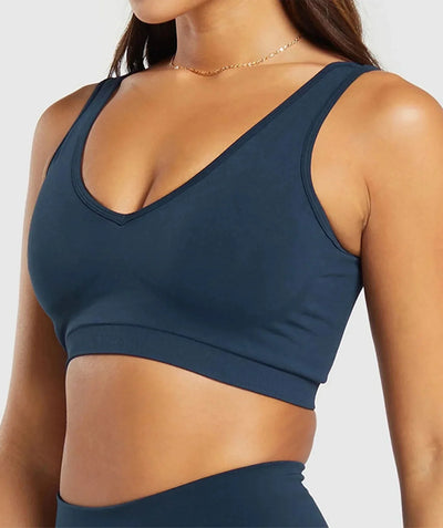 Sports Bra  Seamless Halter Neck Strap Bra Open Back Fitness Yoga Top Bras Support Women Workout Gym Crop Top