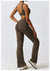 Women Gym Set Training Yoga Suit Sportswear Sports Jumpsuit Fitness Rompers Stretch Female High Waist  Seamless Flare Pants