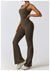 Women Gym Set Training Yoga Suit Sportswear Sports Jumpsuit Fitness Rompers Stretch Female High Waist  Seamless Flare Pants
