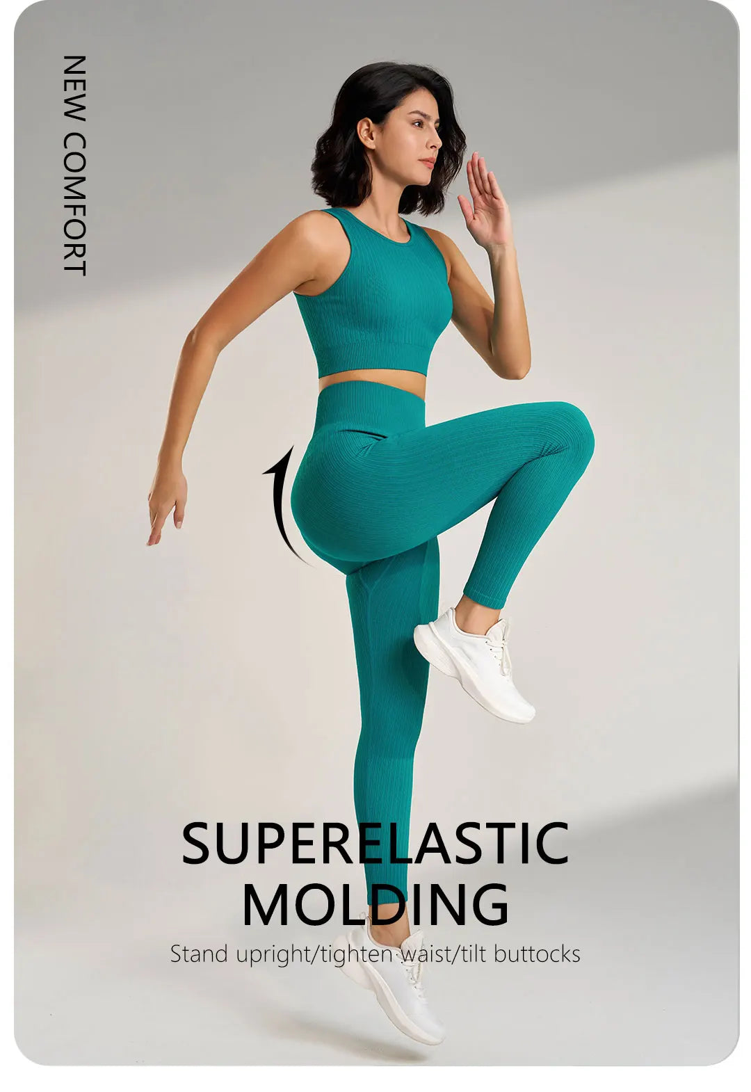 Women's sports fitness suit yoga running shock bra underwear slim leg lift hip tight base nine minutes trousers