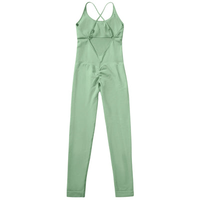 Jumpsuit Women One-piece Outfit  Sleeveless Square Neck  Bodysuit  Casual Streetwear Playsuits Sport Fitness Jumpsuit Women