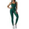 Women's Fitness seamless jumpsuit Solid Color Sports Jumpsuit Fitness Yoga Suit Jumpsuit Set Summer Ribbed Shapewear
