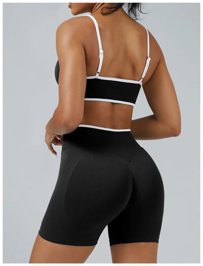 Women Sports Shorts Low Ribbed Waistband Yoga Shorts Seamless Workout Gym Clothes Woman High Stretch Running Shorts Women