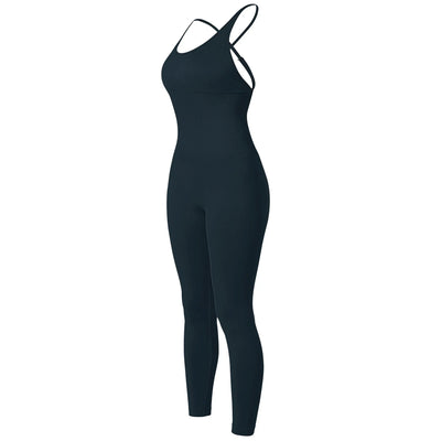 Jumpsuit Women One-piece Outfit  Sleeveless Square Neck  Bodysuit  Casual Streetwear Playsuits Sport Fitness Jumpsuit Women