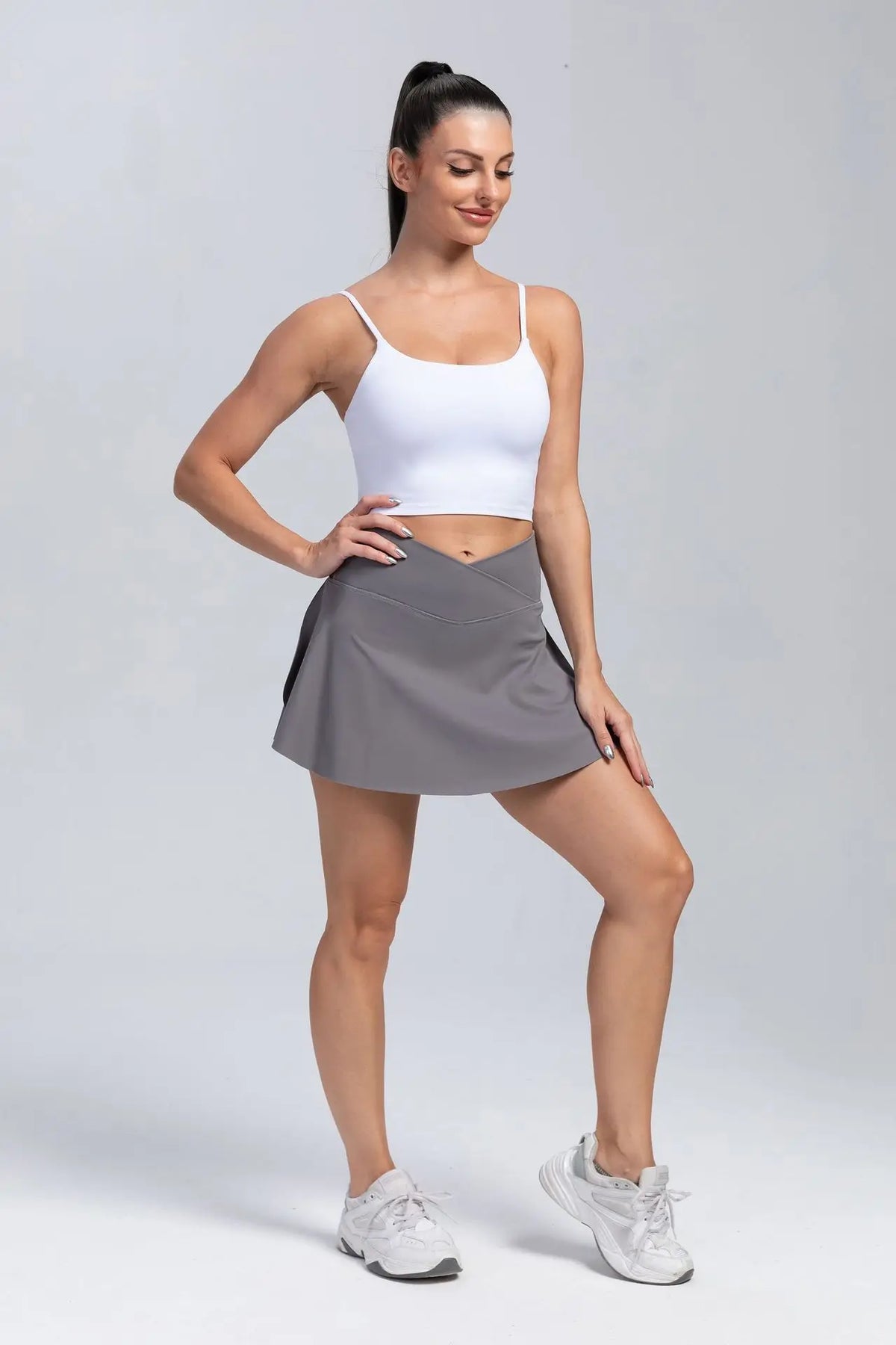 Women Fitness Shorts Skirts Yoga Seamless Leggings High Elastic Sports Fashion Gym Trainning Tennis Dresses High-Waist Skirts