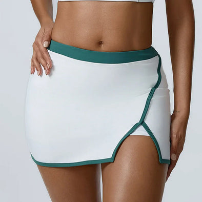 Women Shorts Solid Color Gym High Waist Tennis Skirts With Shorts Quick Dry Sports Short Skirt Workout Clothes Fitness Skirts