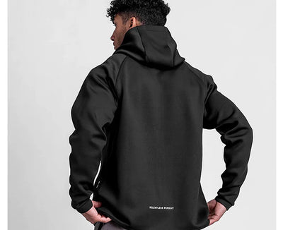 Men's Zipper Hooded Sweatshirt Gym Workout Hoodies Spring and Autumn Loose Fitness Hoodies Sports Casual Zipper Jacket Clothing