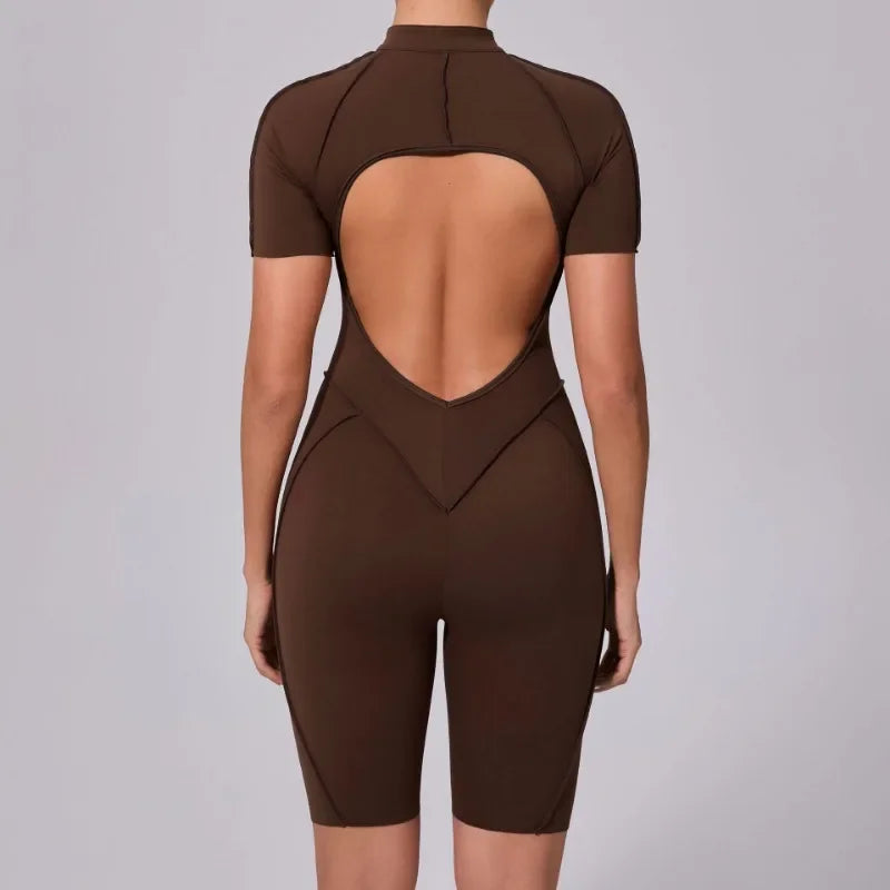 Women‘s Sports Jumpsuits Sets Fitness Combination impact bodysuit Shorts Outdoors Gym Workout Sexy Sports Jumpsuit kit Clothes