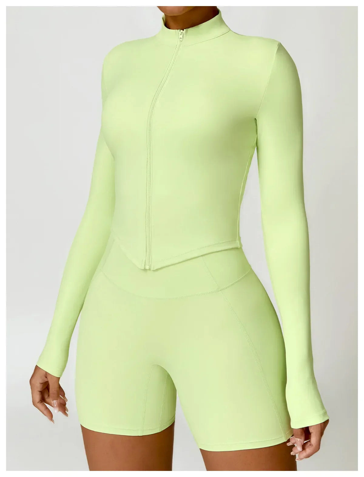 Women's Outdoor Running Fitness Jacket T-shirt Stand Collar Long Sleeve Zipper Yoga Shirts Solid Gym Push Up Workout Tops New