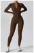 Women's Jumpsuits One-Piece Suit Zipper Long Sleeved Yoga Set Gym Push Up Workout Clothes Fitness Bodysuit Sportswear Tracksuit