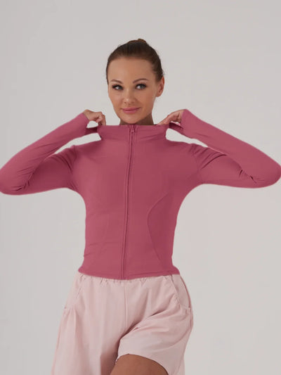 Fitfemme Sports Jacket Women Zip Fitness Yoga Shirt Winter Warm Gym Top Activewear Running Coats Workout Clothes For Cycling