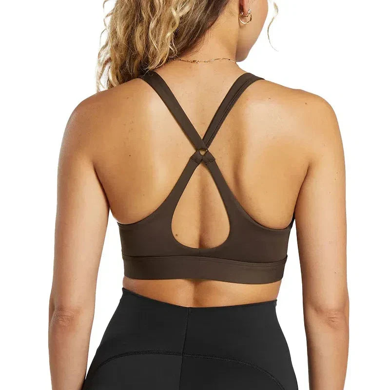 Women Sports Bra High Support Yoga Brassiere Padded Push Up Running Tank Top Workout Underwear