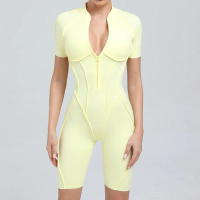 Women‘s Sports Jumpsuits Sets Fitness Combination impact bodysuit Shorts Outdoors Gym Workout Sexy Sports Jumpsuit kit Clothes