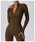 Women's Jumpsuits One-Piece Suit Zipper Long Sleeved Yoga Set Gym Push Up Workout Clothes Fitness Bodysuit Sportswear Tracksuit