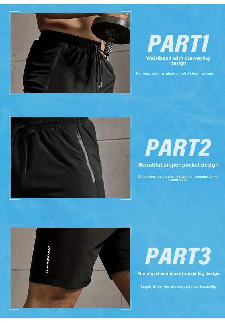 Gym Fitness Shorts Men Workout Running Cycling Quick Drying Breathable Drawstring Sports Shorts Outdoor Running Short Pants