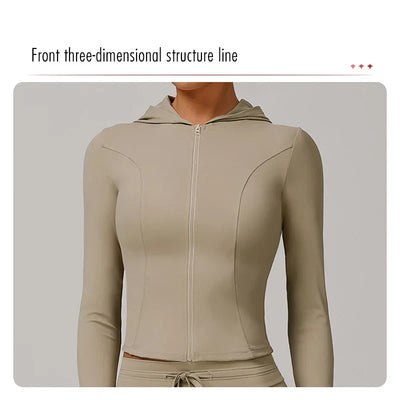 Women Sports Zipper Jacket Yoga Long Sleeved Shirts Summer Sun Protection Clothing Fitness Running Gym Tops UV Resistant Coat