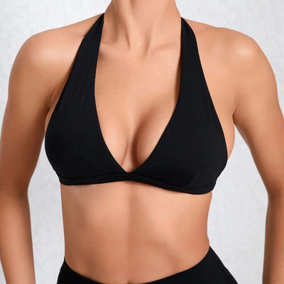 Sexy Sports Bra Women Seamless Halter Neck Strap Bra Open Back Yoga Top Bra Medium Support Gym Crop Top Mujer Underwear Girl